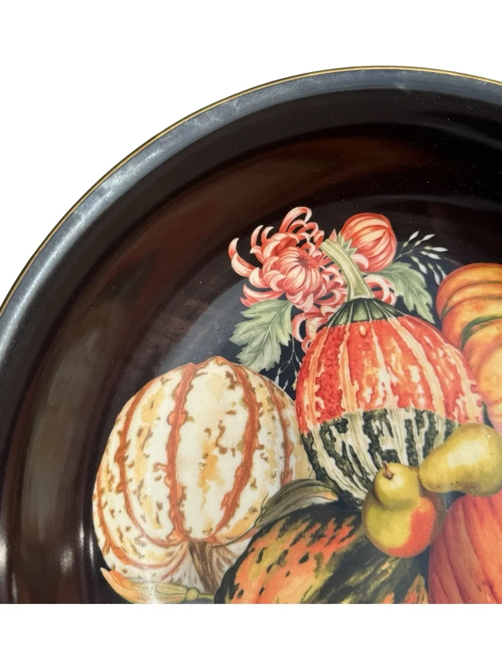 Williams Sonoma Harvest Pumpkin Large Serving Bowl Retired Thanksgiving 13.5”